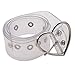 UINKE Fashion PVC Wide Transparent Clear Jelly Waist Belt with Fancy Buckle for Women Girls,Silver,Heart