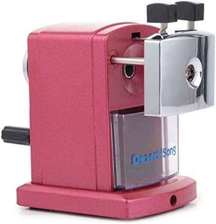 Manual Pencil Sharpener Heavy Duty Pencil Sharpener with Desk Clamp, Quiet for Office, Home and School (Red)
