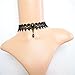 Charm.L Grace Black Flower Lace Gothic Lolita Beads Pendant Choker Necklace