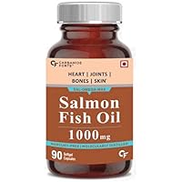CF Salmon Fish Oil 1000mg Capsule for Men & for Women with Omega 3 300mg: EPA 180mg, DHA 120mg Supplement – 90 Softgel Capsules