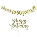 50th Birthday Banner, with 50th Birthday Cake Topper, Cheers to 50 Years Banner Decorations