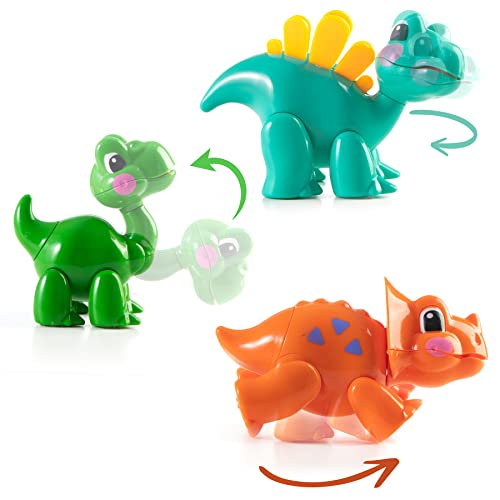 PREXTEX Small Baby Dinosaur Toys for Toddlers 3 Years and Up - Set of Cartoon Dinosaur Figures, Safe ABS Plastic with Round Edges, Perfect for Kids of All Ages, Dino-Themed Parties, and Birthday Gifts