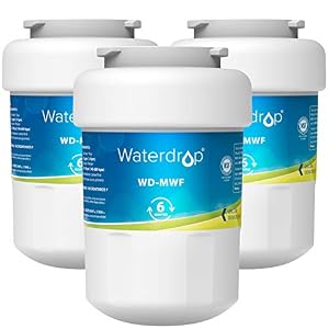 Waterdrop MWF Replacement for GE® MWF Refrigerator Water Filter, 3 Filters
