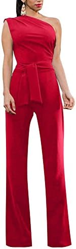 Dreamparis Women's Wide Leg Jumpsuits High Waisted Flare Palazzo Pants Suit