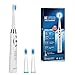 Electric Toothbrush Rechargeable Sonic Toothbrush with Replacement Heads 3 Brushing Modes 35000 Power Achieve Whiter Healthier Teeth Waterproof White by KIPOZI