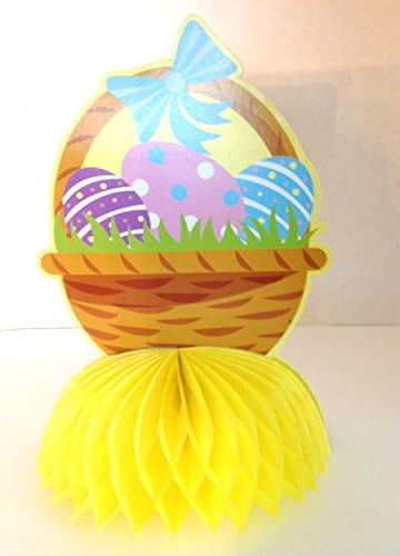Easter Honeycomb Table Centerpieces - Multi-colored Easter Basket with Easter Eggs