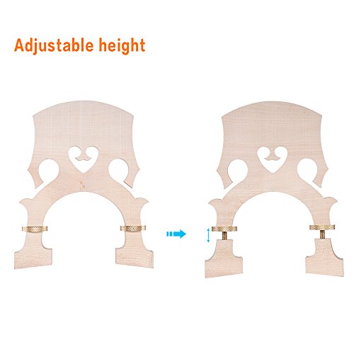 Standard Maple Bridge Replacement Part for 3/4 Size Double Bass Adjustable Upright Bass Bridge - Thumbnail 3