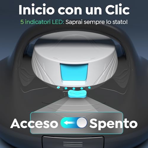 BRINBO Robot for Above Ground and In-Ground Pools, Quick Charge 2.5 Hours, Autonomy 130 Mins, Double Pull, Powerful Cleaning, Suitable for Pools up to 80 m², Black and White