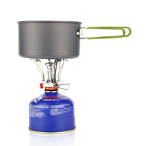 KingTo Portable Ourdoor Camping Stove, Mini Cooking Stoves Integrated Windproof Gas Stove,3000W Electronic Camping Stove with Box