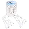 Beauticom Pana Brand (White Color) (100pcs in a Container) Cosmetic Make Up Disposable Plastic 2.5″ Spatulas Skin Care Facial Cream Mask Spatula