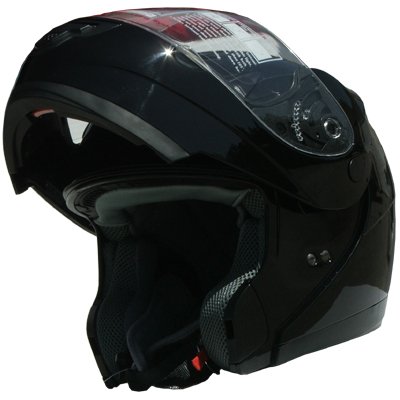 DOT Modular Flip Up Sports Motorcycle Helmet Deluxe 602 Black (Small)