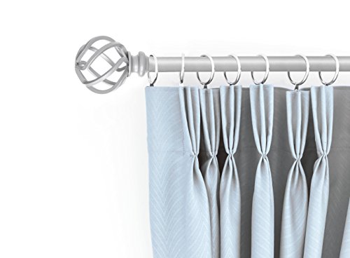 Sheffield Home, AMG, and Enchante Accessories, Twisted Cage Curtain Rod, 42 to 120-Inch, Silver - Thumbnail 2