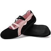 MAVMAX Mary Jane Shoes Ballet Sneakers for Women Casual Sneakers with Elastic Strap Non Slip Women's Ballet Flats with Foam Insole for Comfortable Daily Outgoing Work