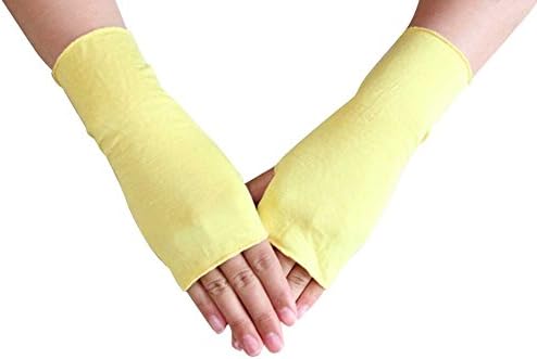 WomeWell Women Solid Color Sun Block Fingerless Wrist Length Driving Gloves