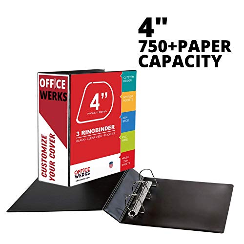 3 Ring Binder, Professional Angle D Ring Binder 4 Inch, Presentation Folder for Standard Pages 8