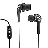 JLab Audio Core Hi-Fi Noise Isolating earbuds with Mic and Cush Fin Technology, Guaranteed Perfect Fit, GUARANTEED FOR LIFE - Black