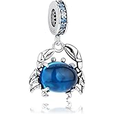 Nbsameng S925 Sterling Silver Crab Charms Compatible for Pandora Bracelets and Necklaces, DIY Christmas Gifts for Women