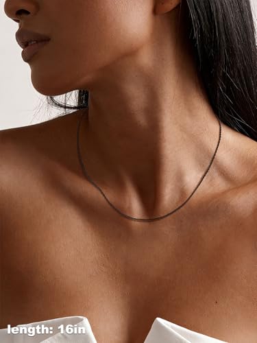 U7 Necklace Chain for Men Women Stainless Steel Acho 1.4 mm/2.5 mm, Chain Length 35-76 cm + 5 cm Unisex Jewellery Gift Box