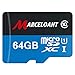 TF Card 64GB, Marceloant Memory Cards Class 10 TF Memory Card with Adapter for Phone Camera Computer, Black/Blue, Standard Packaging
