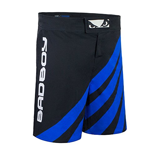 Bad Boy Training Series Bamboo Fabric Sparring MMA Mixed Martial Arts Fitness Workout Training Fight Shorts Black/Blue - X-Small