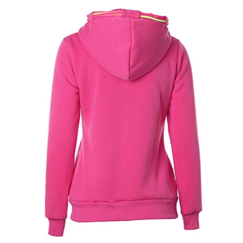 Clearance Sale! Women Hoodies Coat,Canserin Women's Fashion Full Zip Fleece Hooded Sweatshirt Jacket With Pocket (XXL, Pink) - Thumbnail 4