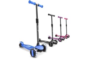 6KU Scooter for Kids Ages 3-10 with Flash Wheels, Kids Scooter 4 Adjustable Height, Toddler Scooter Extra-Wide PU LED Wheels, 3 Wheel Scooter for Kids for Girls & Boys Learn to Steer…