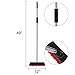 Sincetron Long Handle Floor Scrubbing Brush, Push Broom with 12'' Bristle Brush Head and 49'' Removable Stainless Steel Handle for Cleaning Indoor and Outdoor