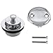 Westbrass Y594244CP White Tubular Twist & Close Bath Waste and Overflow Assembly, Polished Chrome