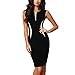 Weixinbuy Women's Sleeveless Round Neck Bodycon Dress