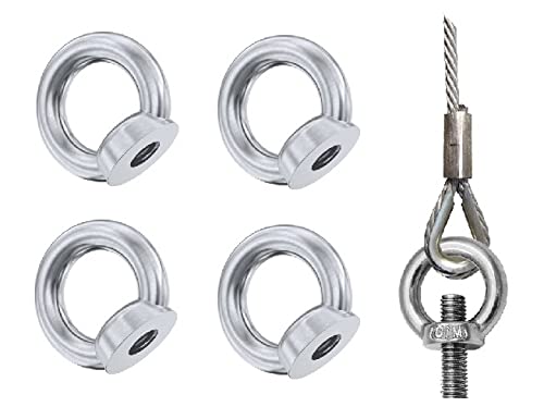 TERF® M6 Heavy Duty Ring Lifting Eye Nut M6 (6mm) Female Threaded Round Shape Ring Nuts - Pack of 4