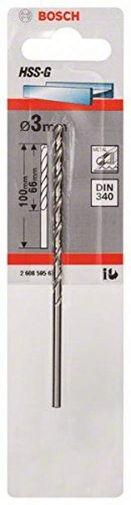 Bosch Professional 1x HSS-G Metal Drill Bit (for metal, Ø 3 mm, Robust Line, Accessory Drill Driver)