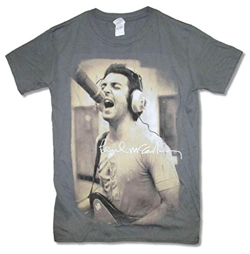 Paul Mccartney Studio Singing Pic Image Mens T-Shirt Beatles - Les Beatles, Paul McCartney, John Lennon, RIngo Starr, George Harrison Paul Mccartney Studio Singing Pic Image Mens T-Shirt Beatles