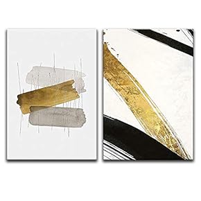 2 Panels Gold Art Home Artwork for Living...