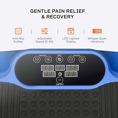 LifePro 3D Vibration Plate Exercise Machine - Dual Motor Oscillation, Pulsation 3D Motion Vibration Platform - Full Whole Body Vibration Machine for Home Fitness (Blue)