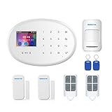 BIBENE WiFi GSM GPRS 2.4Ghz Home Security Alarm System DIY Kit with 2.4 inch TFT Touch Panel APP Control RFID Card 8 Sensor Modes Instant Notification for Alzheimer Addable 99 Sensors for Home Office