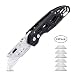 Folding Box Cutter Utility Knife Tingtio Utility Pocket Knife Box Cutter Knives with 11 Replaceable Blades, Belt Clip, Easy Release Button, Quick Change and Lock-Back Design
