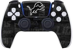 Skinit Decal Gaming Skin Compatible with PS5 Controller - Officially Licensed NFL Detroit Lions Black & White Design