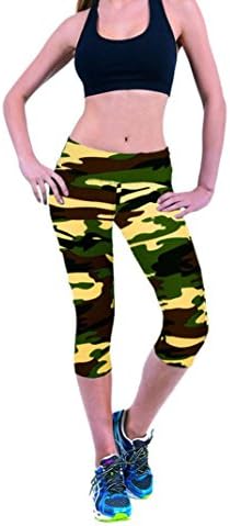 Catty Kelly High Waist Fitness Yoga Sport Pants Printed Stretch Cropped Leggings (Multicolor #14, Asian M/27)