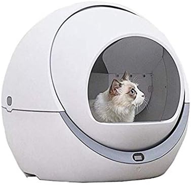 Automatic Intelligent Cat Litter Box, Fully Enclosed Automatic Cat Toilet Deodorant Splash Proof And Low Noise Clean Electric Litter Box White