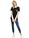 SheIn Women's Love Hand Gesture Print Short Sleeve T-Shirt Tee Small Black