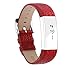 POY Replacement Bands Compatible for Fitbit Alta and Fitbit Alta HR, Genuine Leather Wristbands, Red
