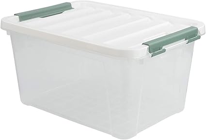 Gloreen Caja de almacenamiento transparente con tapa, 20 l ...