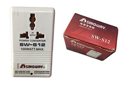Singway@ Voltage Power Transformer Converter Adapter from 110V to 220V or from 220V to 110V International Standard 2 Prong (SW-S12-100W)