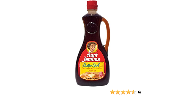 Aunt jemima Butter syrup - Rich corn syrup, high fructose corn syrup, Water salt, cellulose gum, Natural and artificial maple (030000059401)