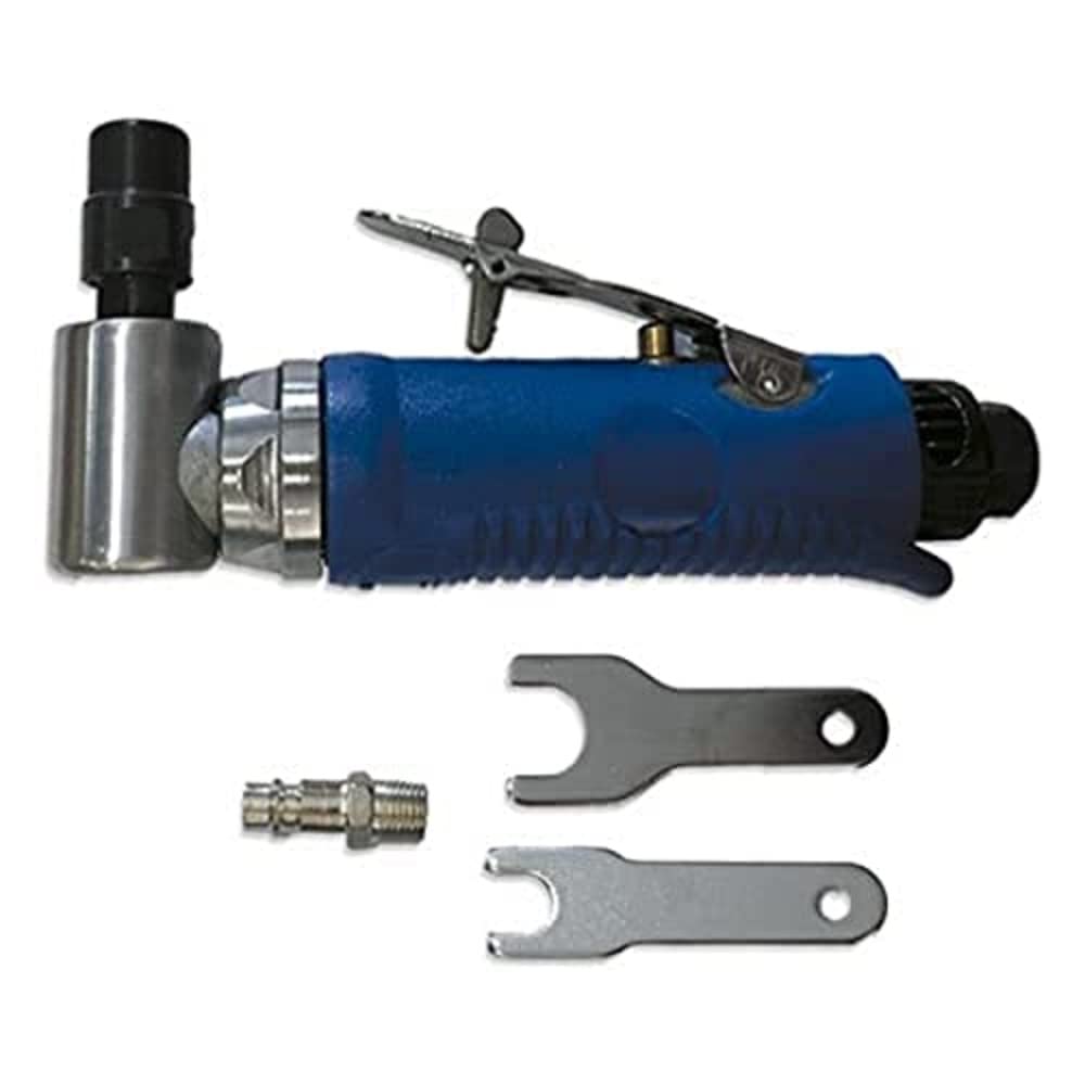 JBM® 52528 Pneumatic Angle Grinder Aluminium Body with Safety Button Head and to 90 Degree Air Inlet, 1/4 Inches Can