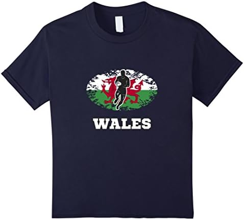 Kids Distressed Wales Rugby Pride T Shirt 12 Navy