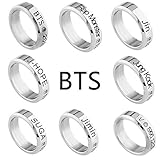 Bosunshine Kpop BTS Bangtan Boys WANNA ONE Member Accessories Titanium Birthday Ring Necklace (bts)