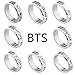 Bosunshine Kpop BTS Bangtan Boys WANNA ONE Member Accessories Titanium Birthday Ring Necklace (bts)