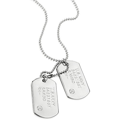 Classic Twopieces Mens Military Army Dog Tag Pendant Necklace with 28 inches Ball Chain Buy