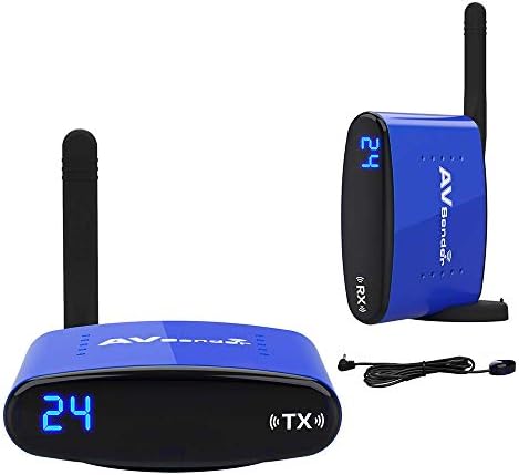 PAKITE PAT-535 5.8GHz 24 Channels Wireless Video & Audio Sender, Transmitter & Receiver with IR Remote Extender 150M for Satellite, DVD to TV Wirelessly（NOT HD）